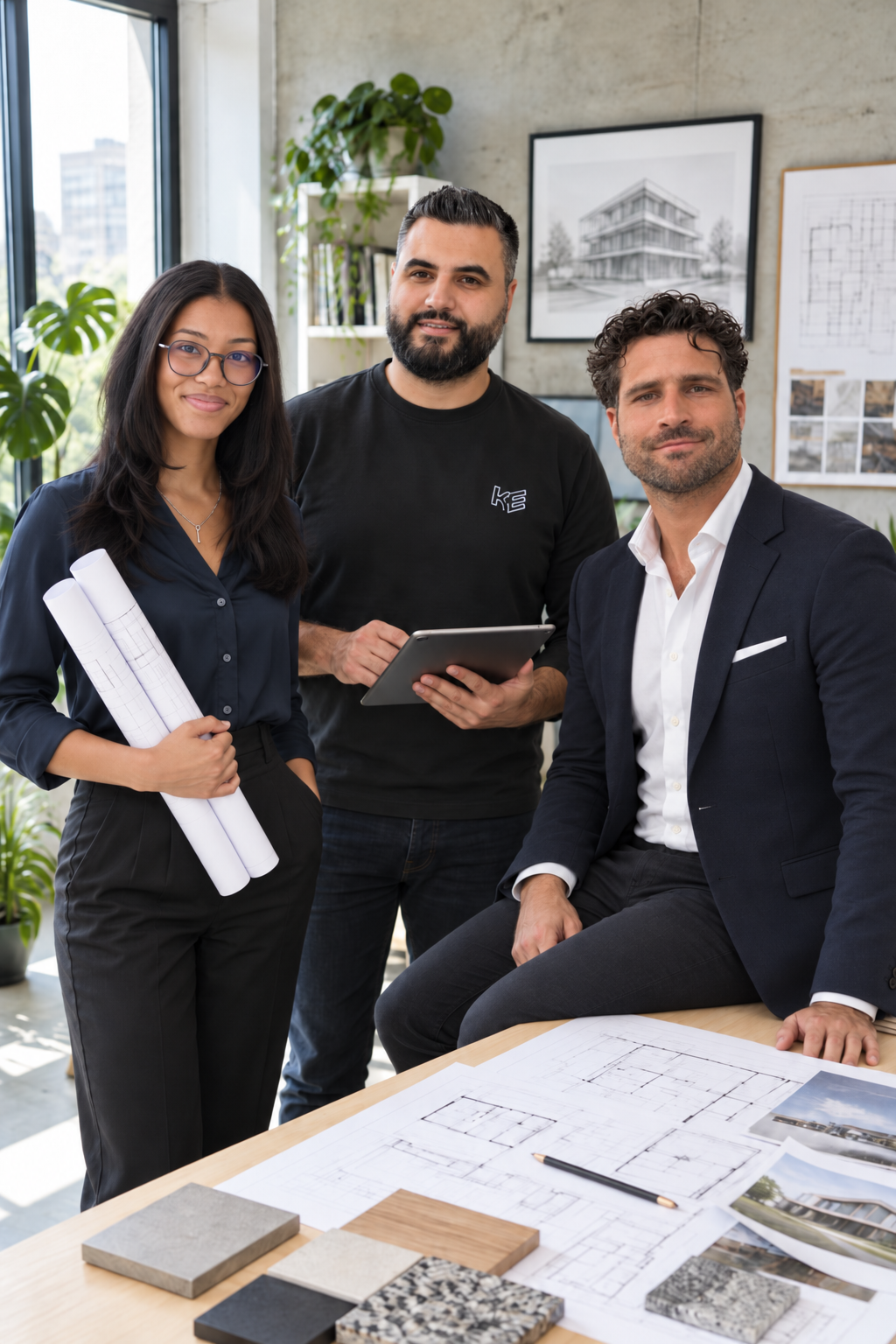 Das Team von Kerkel Engineering bei der Arbeit an Bauplänen
